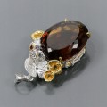 Künstlerischer Anhänger natürlicher Cognac-Quarz 38ct