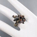 Künstlerischer Amethyst-Granatring Größe 17,5