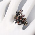 Künstlerischer Amethyst-Granatring Größe 17,5