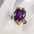 Künstlerischer Ring AAA Amethyst Topas  Größe 19