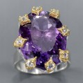 Künstlerischer Ring 30 ct AAA Amethyst Größe 16,5