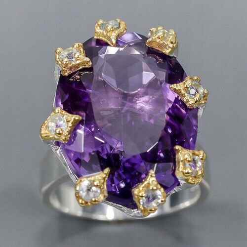 Künstlerischer Ring 30 ct AAA Amethyst Größe 16,5
