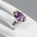 Künstlerischer Ring 30 ct AAA Amethyst Größe 16,5