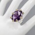 Künstlerischer Ring 30 ct AAA Amethyst Größe 16,5