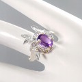 925 böhmischer Tansanit Amethyst Ring Größe 15