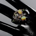 Kunstring Diopsid Feueropale Größe 16