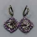 Künstlerische natürliche Granat Amethyst Ohrringe 1
