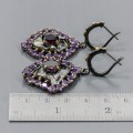 Künstlerische natürliche Granat Amethyst Ohrringe 1