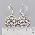 925 Künstlerische Ohrringe Iolithe Amethyste Olivin 1
