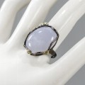 Böhmischer Ring Topas Chalcedon 925 Größe 16