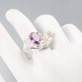 925 Böhmischer Ring Topas Amethyst Größe 14