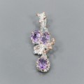 925 Künstlerischer Anhänger mit natürlichen Topas Amethysten