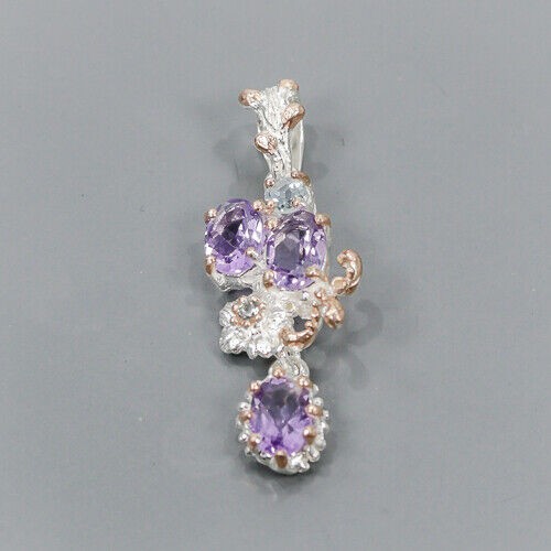 925 Künstlerischer Anhänger mit natürlichen Topas Amethysten