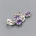 925 Künstlerischer Anhänger mit natürlichen Topas Amethysten