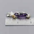 Kunstvoller Anhänger 24ct Amethyst Topas 925
