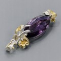 Kunstvoller Anhänger 24ct Amethyst Topas 925