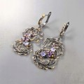 Silberne künstlerische Tansanit Amethyst Ohrringe 2