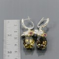Künstlerische Ohrringe 19ct Citrin Quarz Granat 2