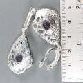 2 Künstlerische Amethyst-Ohrringe aus natürlichen Granaten