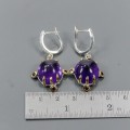 Künstlerische Vintage Amethyst-Granat-Ohrringe 2