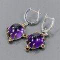 Künstlerische Vintage Amethyst-Granat-Ohrringe 2