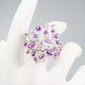 925 künstlerisch Ring 17 Amethyst-Granat