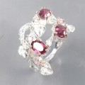 925 künstlerisch Rhodolith-Granatring 11.5