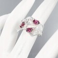 925 künstlerisch Rhodolith-Granatring 11.5