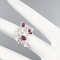 925 künstlerisch Rhodolith-Granatring 11.5