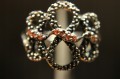 Ring mit orangefarbenen Diamanten 925 Größe 11,5