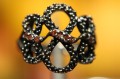 Ring mit orangefarbenen Diamanten 925 Größe 11,5
