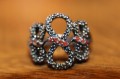Ring mit orangefarbenen Diamanten 925 Größe 11,5