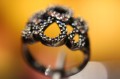 Ring mit orangefarbenen Diamanten 925 Größe 11,5
