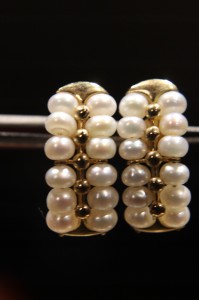 Goldohrringe 0,333 Süßwasserperlen