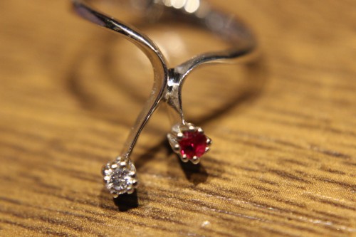 Ring Gold Rubin Diamant Größe 13 zertifiziert