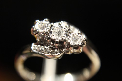 Ring Gold Diamanten 0,13 ct Größe 14 zertifiziert