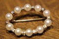 Brosche Gold Perle Diamant Zertifikat