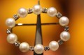 Brosche Gold Perle Diamant Zertifikat