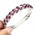 Silberarmband mit natürlichen Rhodolith Granaten
