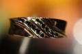 Goldring mit schwarzen Diamanten Größe 15