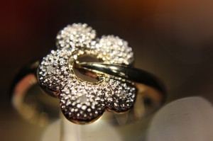 Ring Gold natürliche Diamanten 0,05 ct Größe 17,5