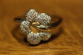Ring Gold natürliche Diamanten 0,05 ct Größe 17,5