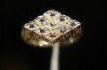 Goldring 0,375 natürliche Amethyste Größe 15