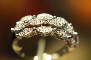 Ring Gold natürliche Diamanten 0,1 ct Größe 13