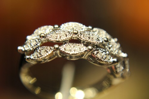 Ring Gold natürliche Diamanten 0,1 ct Größe 13