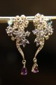 Blumen Ohrringe Saphire Amethyste Tansanite 925 1
