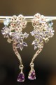 Blumen Ohrringe Saphire Amethyste Tansanite 925 1