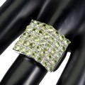 Ring natürlicher Peridot Silber 925 Größe 20