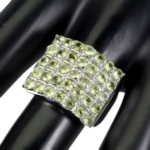 Ring natürlicher Peridot Silber 925 Größe 20