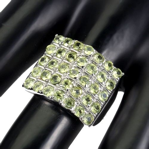 Ring natürlicher Peridot Silber 925 Größe 20